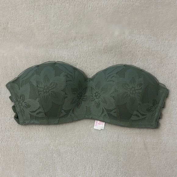 PINK Victoria's Secret Other - PINK Victoria's Secret Floral Lace Bandeau in Olive Green